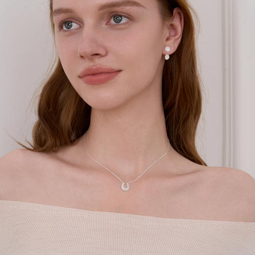 ARSIS｜流光系列 珠光马蹄项链 白色 商品图1