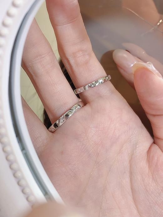 卡蒂罗KADER 足银999 豹豹猫猫情侣对戒 俏皮灵动原创可爱爪印设计素圈百搭可调节一对 炽热的爱意 携手一生 戒指 商品图4