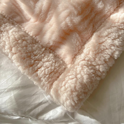 双面绒更温暖~ins纯色提花秋冬加厚兔毛绒毛毯羊羔绒午休毯午睡沙发盖毯幼儿园毯盖被 商品图5