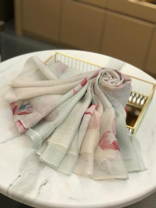 优品堂『歌尽桃花』桑蚕丝+羊毛长巾 商品图2