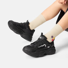 李宁女子2025秋季透气老爹鞋休闲鞋AGCV276-2