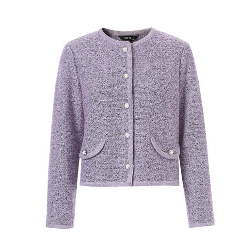 EITIE爱特爱精致小香风紫色法式通勤优雅直筒短外套2025秋冬新款D2503909 商品图5