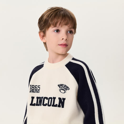 马克珍妮男童复古运动风软糯针织衫2025年冬装新款551902 商品图3