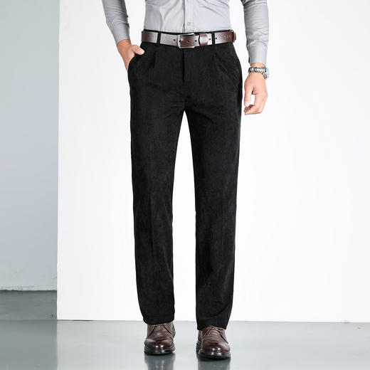罗蒙秋冬款休闲裤男士复古灯芯绒舒适商务风上班通勤休闲长裤子男 商品图3