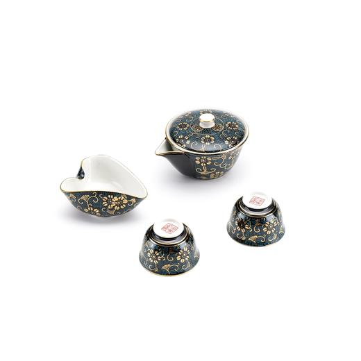 【旬彩】进口九谷烧青粒铁仙宝瓶茶具K7-764 商品图1