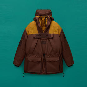 Napapijri 中性徽标贴片 Skidoo Common 防寒连帽夹克 棕色 NP0A4I57WT1