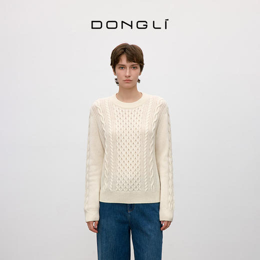 东黎 • 你本珍贵 牧云 女士秋季绞花圆领套衫 5547 商品图2