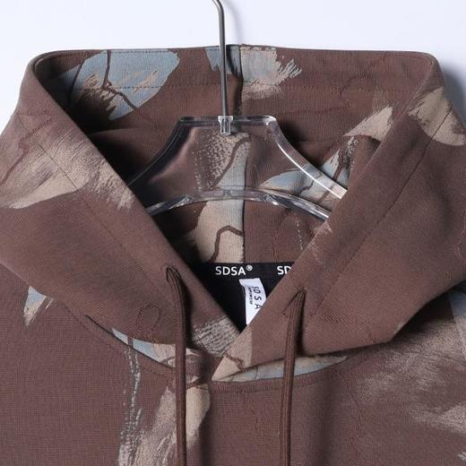 SDSA男士秋冬新款痞帅男装潮牌扎染割破抽绳连帽卫衣复古套头上衣 商品图2