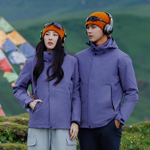 【199秒杀 三合一】LUCKY DEER幸运鹿情侣款全热封封防大雨级别轻户外三合一冲锋衣 商品图3