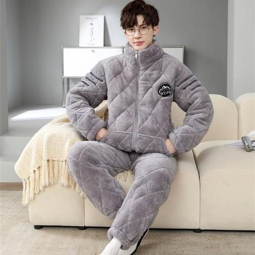 【GZ】无忧购男士三层夹棉加厚加绒家居服睡衣套装（截单后7天发货) 商品图8