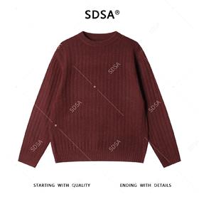 2161SDSA男士秋冬新款痞帅男装韩版简约纯色竖纹圆领毛衣慵懒风针织衫
