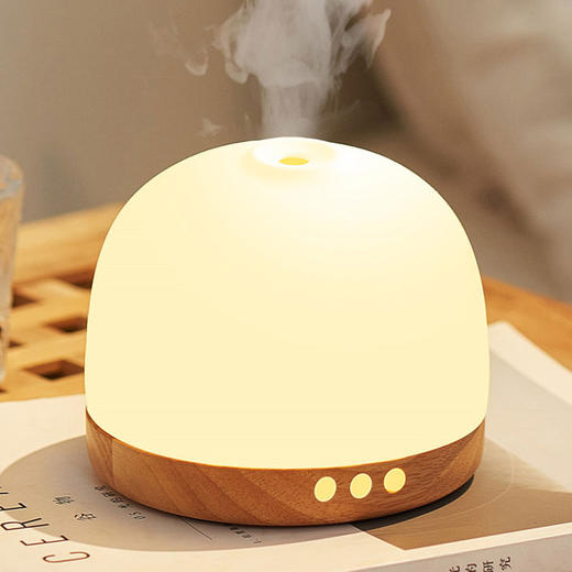 陶白 陶瓷实木香薰机 空气加湿器家用香氛机 300ml水箱 商品图2