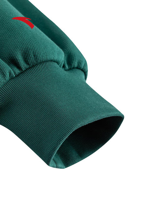 安踏半拉链休闲卫衣女士秋季新款美式复古撞色立领套头衫162538715 疏林绿-2 商品图3