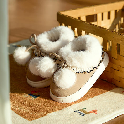 巴拉巴拉童鞋儿童拖鞋女童加绒保暖家居鞋冬季2025新款棉鞋包跟鞋 商品图3