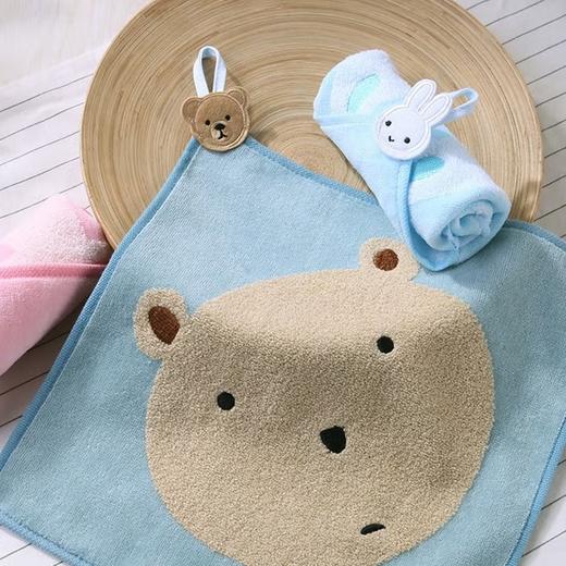 金号儿童方巾MG6445WH-1无捻柔软 挂绳式擦手巾纯棉毛巾 商品图3