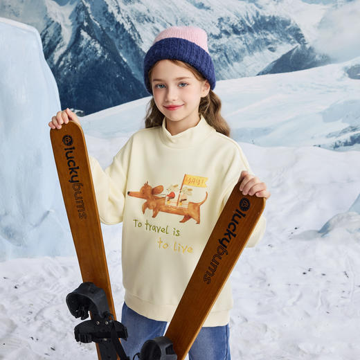 【MQD】女大童冬季新品学院风潮酷休闲卡通甜美加绒半高领卫衣 商品图2