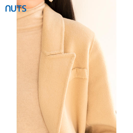 NUTS商场同款冬季简约时尚气质双排扣双面毛呢大衣外套女4421510A1 商品图2