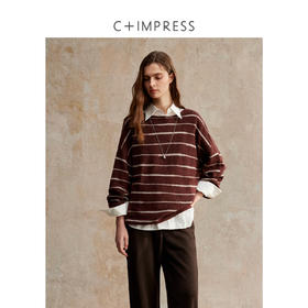 桑蚕丝羊毛珠片慵懒感套头毛衣