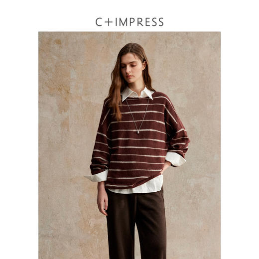 桑蚕丝羊毛珠片慵懒感套头毛衣 商品图0