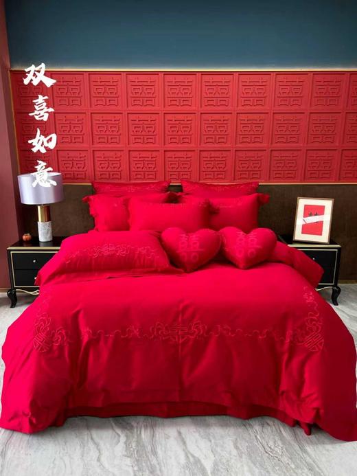 【婚嫁之美】AB版50支长绒棉绣花 100%棉婚庆四件套 商品图5