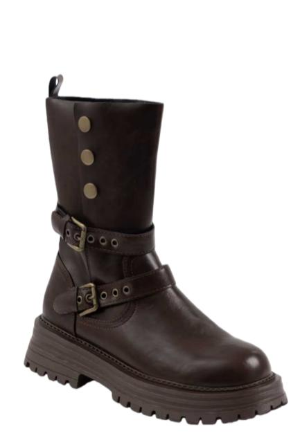 一周发货【2穿 棕色中筒靴】3-4cm跟高，34-43码！正码正拍！有薄绒和不加绒两款选择，鞋面皮面pu皮，鞋底pvc发泡材质，整体轻盈 商品图10