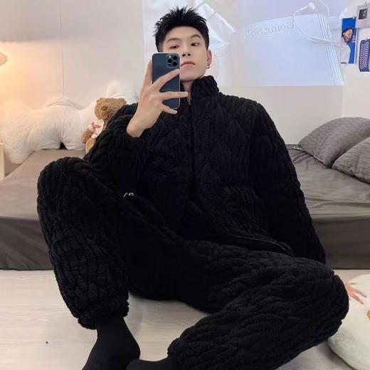 【GZ】无忧购男士三层夹棉加厚加绒家居服睡衣套装（截单后7天发货) 商品图10