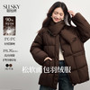 【周末秒杀】熙世界围巾领面包羽绒服女冬季连帽黑色防风牛角扣保暖鸭绒短外套 商品缩略图0