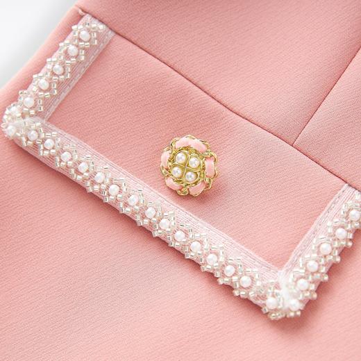 「高货wl」全新升级【铂金会员339/天猫459/差价120】(71406)洛诗琳轻奢名媛小香风连衣裙2025秋冬气质收腰重工钉珠裙 商品图3