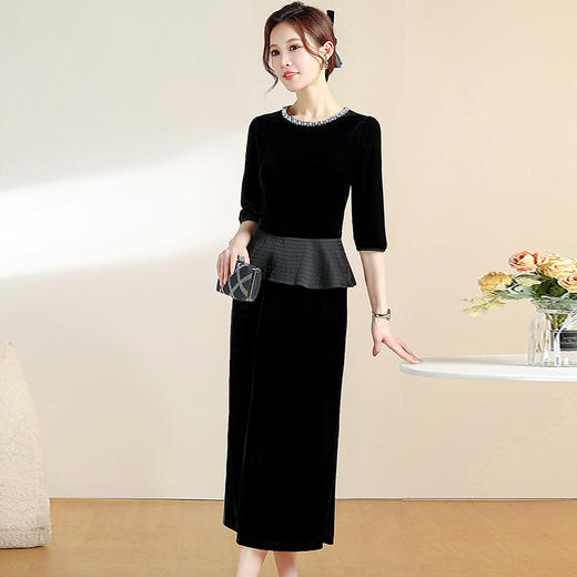 荷叶边拼结小衫包臀半身裙两件套裙QYM-YIYI-YB24B16-Y 商品图1