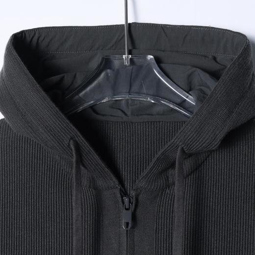 SDSA秋冬新款痞帅男装韩版简约拼接拉链抽绳连帽毛衣开衫外套百搭 商品图2