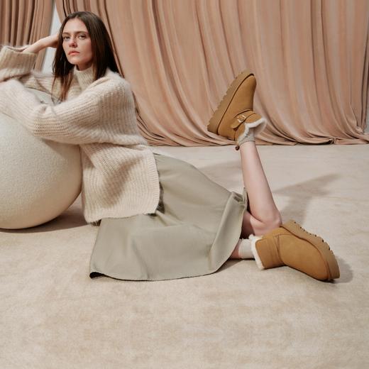 【云粉节】【思加图】BF楼思加图2025冬季新款雪地靴短靴加绒保暖时装靴厚底女靴子D1915吊牌价1190 商品图4