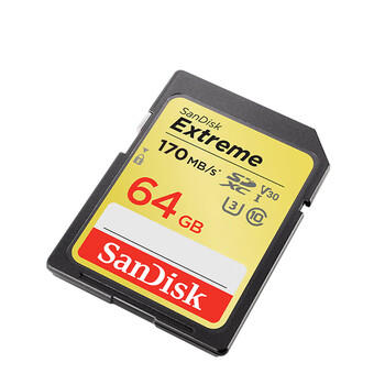 闪迪（SanDisk）64GB SD内存卡 4K V30 U3 C10 相机存储卡 读速170MB/s 写速80MB/s 高速连拍 微单/单反相机 商品图1