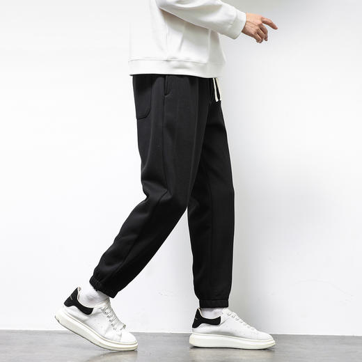 罗蒙冬季加绒舒适休闲裤卫裤宽松版型抽绳设计时尚百搭休闲长裤子 商品图4