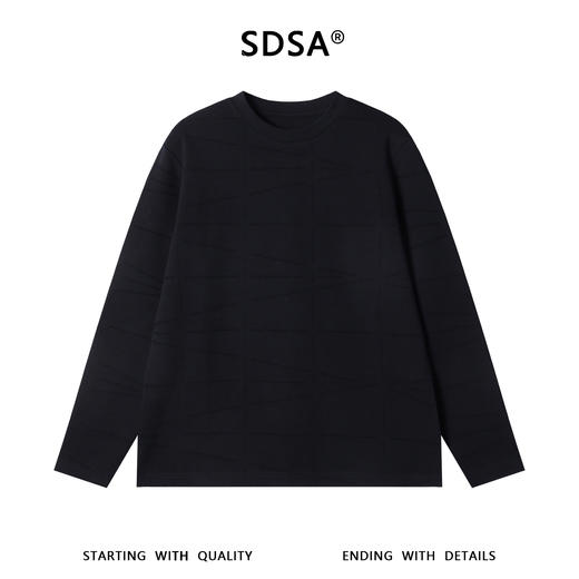 26T30152SDSA男士秋冬新款痞帅男装韩版简约纯色割破圆领长袖T恤时尚休闲 商品图1