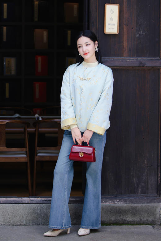 逸红颜明月优选#微喇牛仔裤『闲序』微喇高腰牛仔裤，360°四面弹面料，显薄显瘦，舒服到起飞！ 商品图11