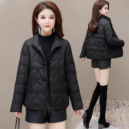 DY-C242415-Y中式保暖羽绒服2025年短款小个子白鸭绒羽绒服轻薄短款休闲外套 商品图2