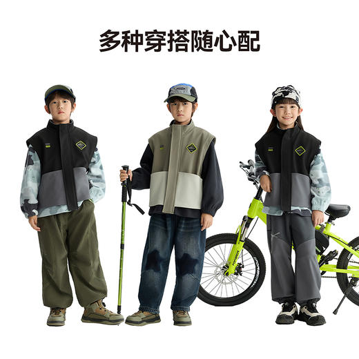 漫画家【假两件机能衣】儿童外套25冬男女防风防水软壳工装外套 商品图3
