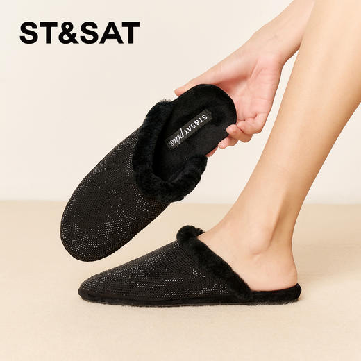 【微醺系列】星期六极简风轻奢毛绒穆勒拖SSD4114155 商品图3