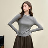 德绒保暖假两件设计简约木耳边长袖T恤女修身打底衫V3942677 商品缩略图1