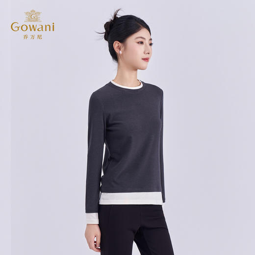 乔万尼新款轻奢百搭半高领保暖长袖羊毛修身秋冬女针织上衣打底衫EZ4C186 商品图2