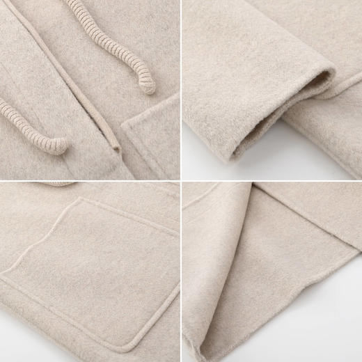 女装毛织连帽拼接羊毛双面呢外套-8513F5242009 商品图2