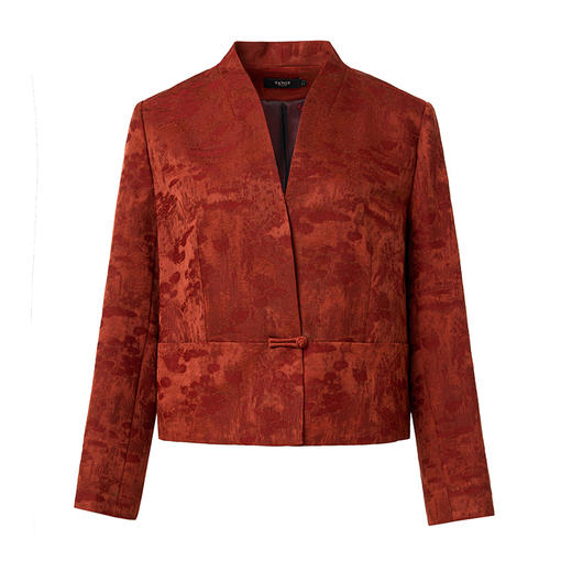 TANGYcollection2025冬季新品商场同款V领提花植物染外套L254023 商品图4