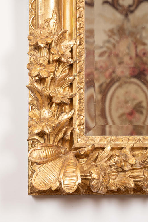 独角鹿西洋古董18世纪末法国出品路易十五风格爱神小天使主题木鎏金精雕大型挂镜 商品图4