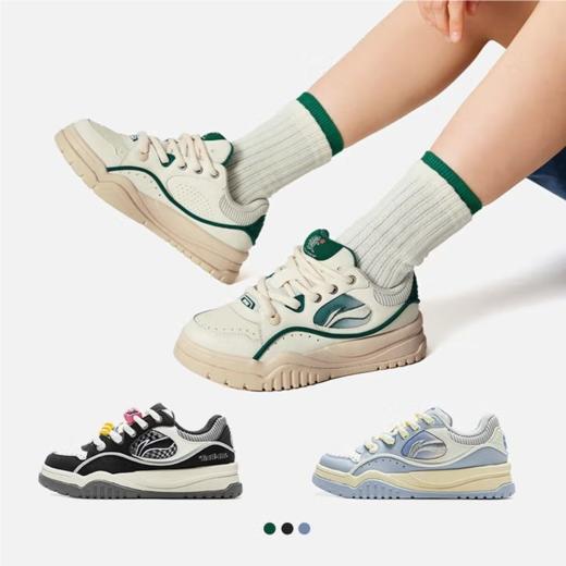 李宁女子2025春秋情侣鞋经典舒适防滑板鞋休闲鞋AGCV060-2 商品图0