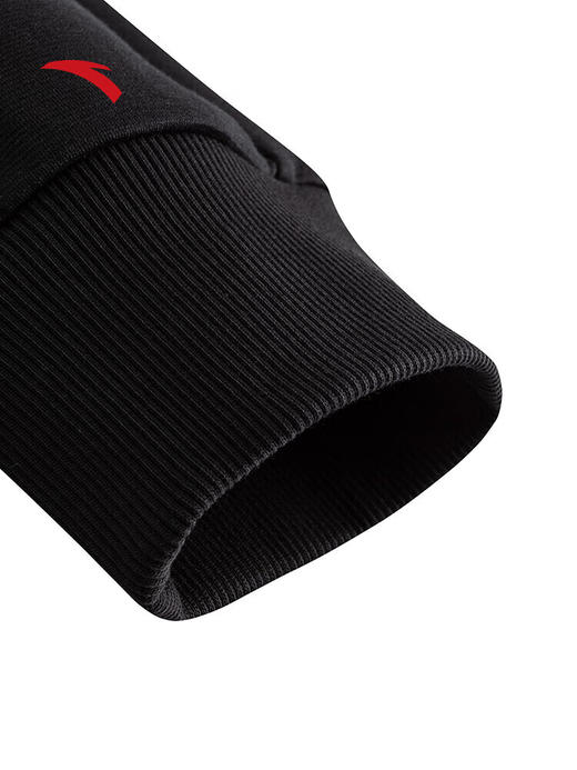 安踏（ANTA）欧文系列篮球弹力动型科技男女同款连帽卫衣套头衫172531705 基础黑-4 商品图3