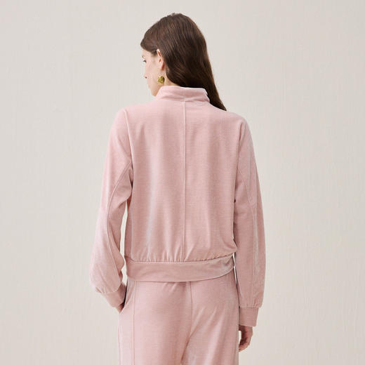 谜底立领卫衣开衫长袖2025年冬季新品裸粉色趣味拉链女254MV1672 商品图2