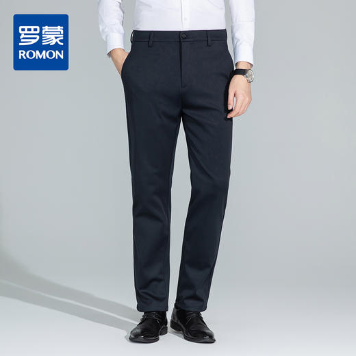 【绵羊毛混纺】罗蒙秋冬款休闲裤男士细腻亲肤抗皱裤子通勤休闲提臀收腹长裤子 商品图0