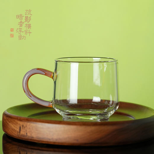 暗香疏影凤颜水月杯品杯高档手把玻璃杯防烫茶杯创意品茗杯品杯 商品图0