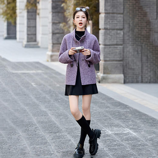 双面呢大衣短款，轻奢显瘦气质毛呢外套HR-QIXFS25-5120 商品图3