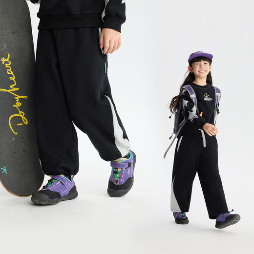 漫画家【拼色运动卫裤】儿童运动裤冬新品男女松紧腰拼色耐磨卫裤 商品图3